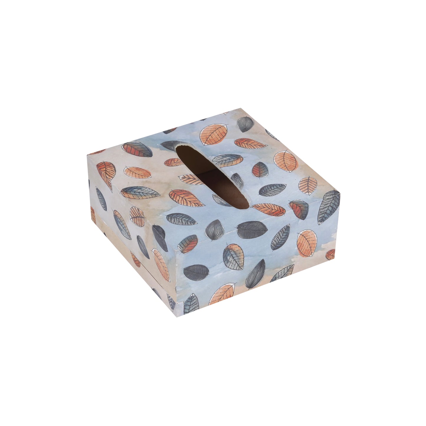 A Tiny Mistake Fall Leaves Square Tissue Box, 18 x 18 x 7.5 cm