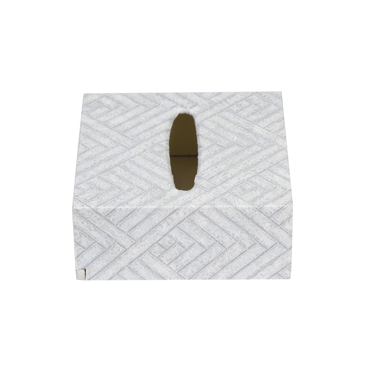 A Tiny Mistake Blue Geometric Square Tissue Box, 18 x 18 x 7.5 cm