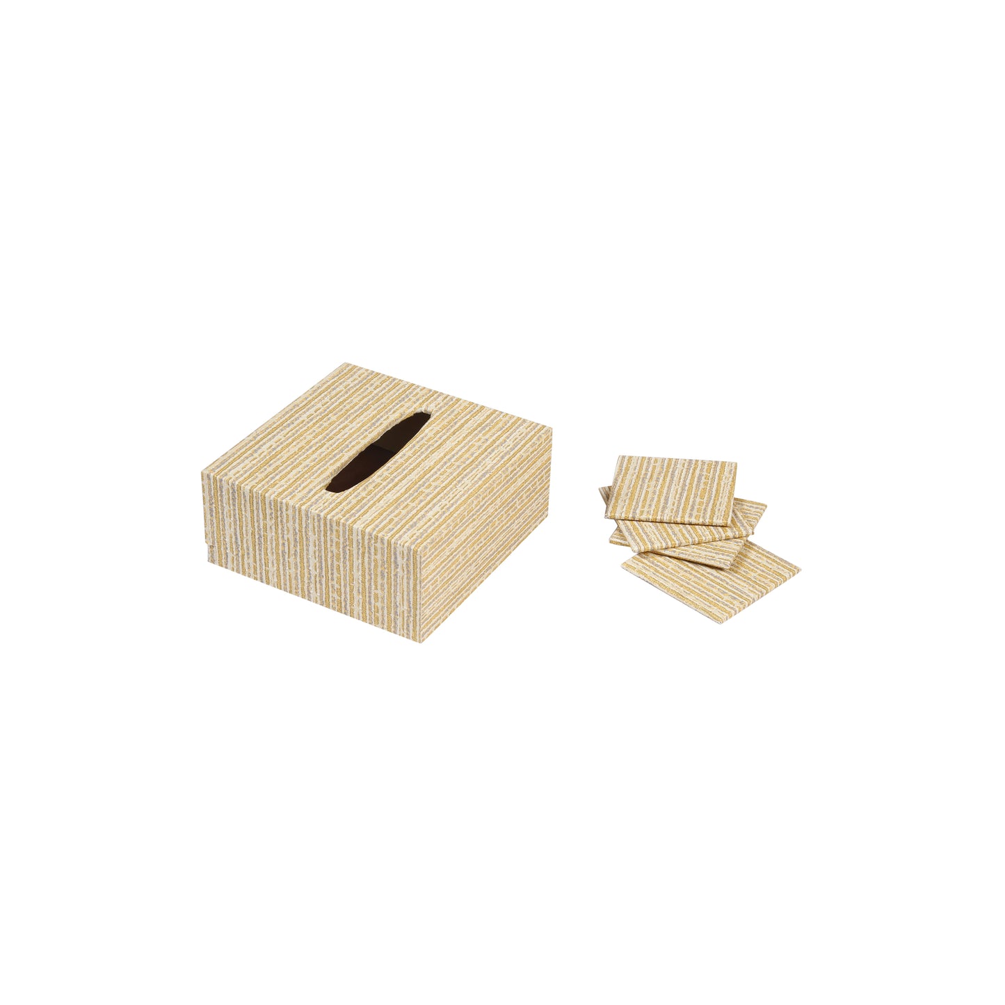 A Tiny Mistake Khadi Pattern Square Tissue Box, 18 x 18 x 7.5 cm