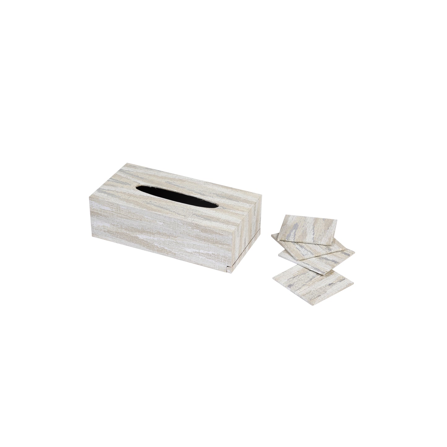 A Tiny Mistake Metallic Chevron Rectangle Tissue Box, 26 x 13 x 8 cm