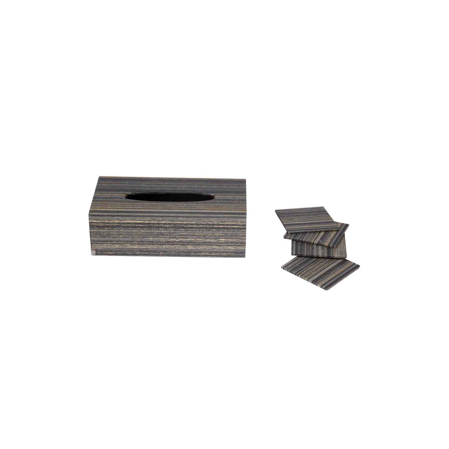 A Tiny Mistake Golden Tweed Rectangle Tissue Box, 26 x 13 x 8 cm