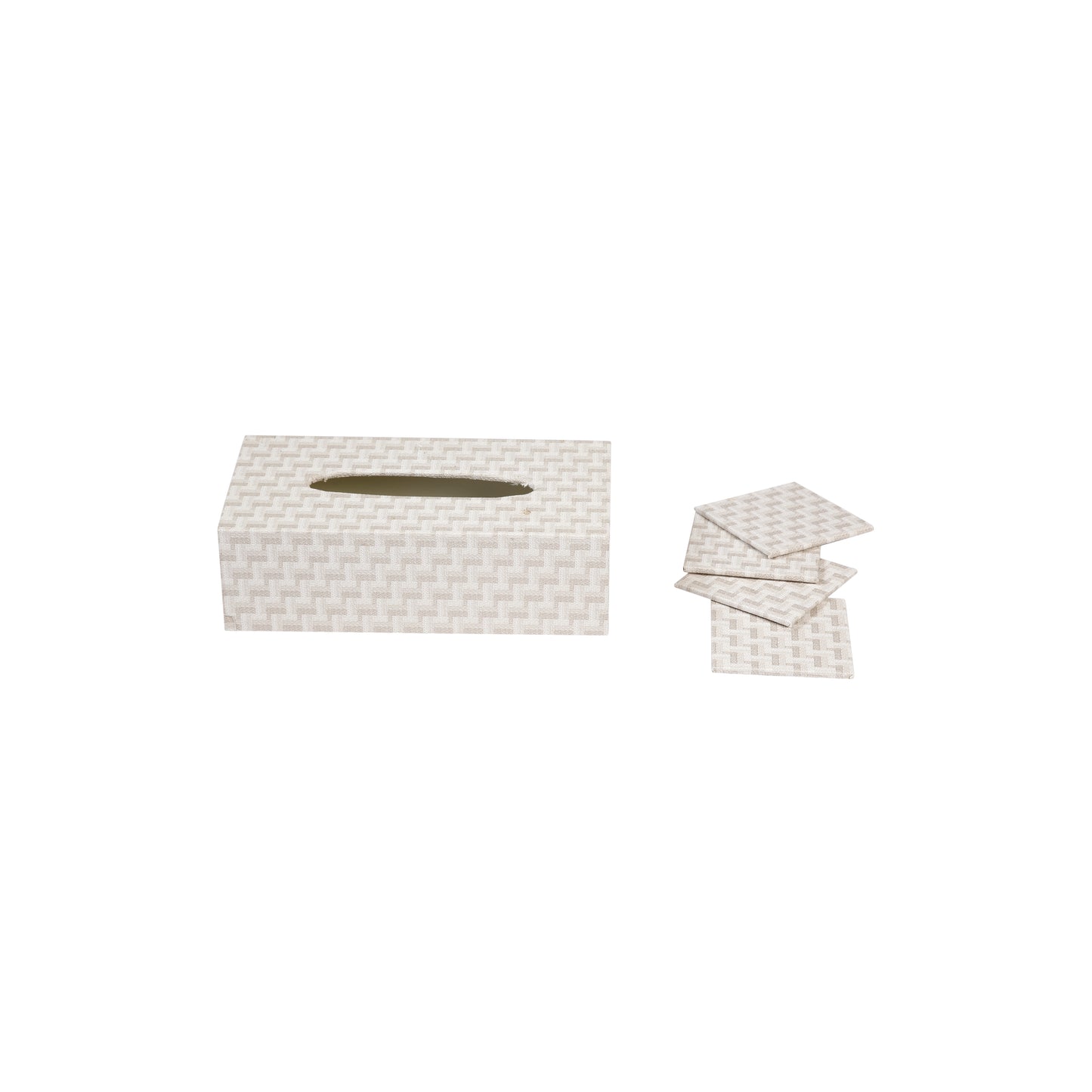 A Tiny Mistake Herringbone Beige Set of 4 Coasters