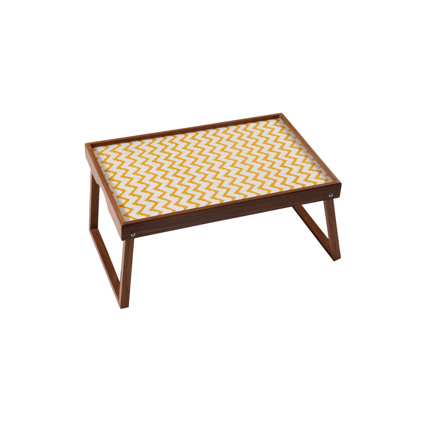 A Tiny Mistake Yellow Chevron Butler Tray, Laptop Desk, Breakfast Table
