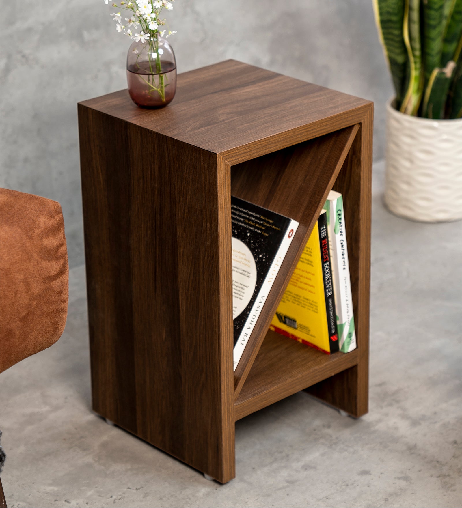 Bevel - Side Table, Small Storage and Decor, End Table, Living and Bedroom Decor, Wooden Table
