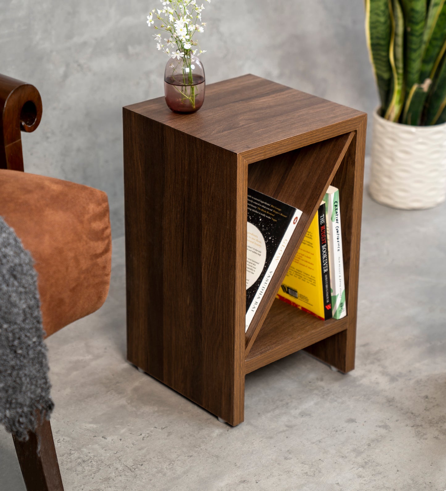Bevel - Side Table, Small Storage and Decor, End Table, Living and Bedroom Decor, Wooden Table
