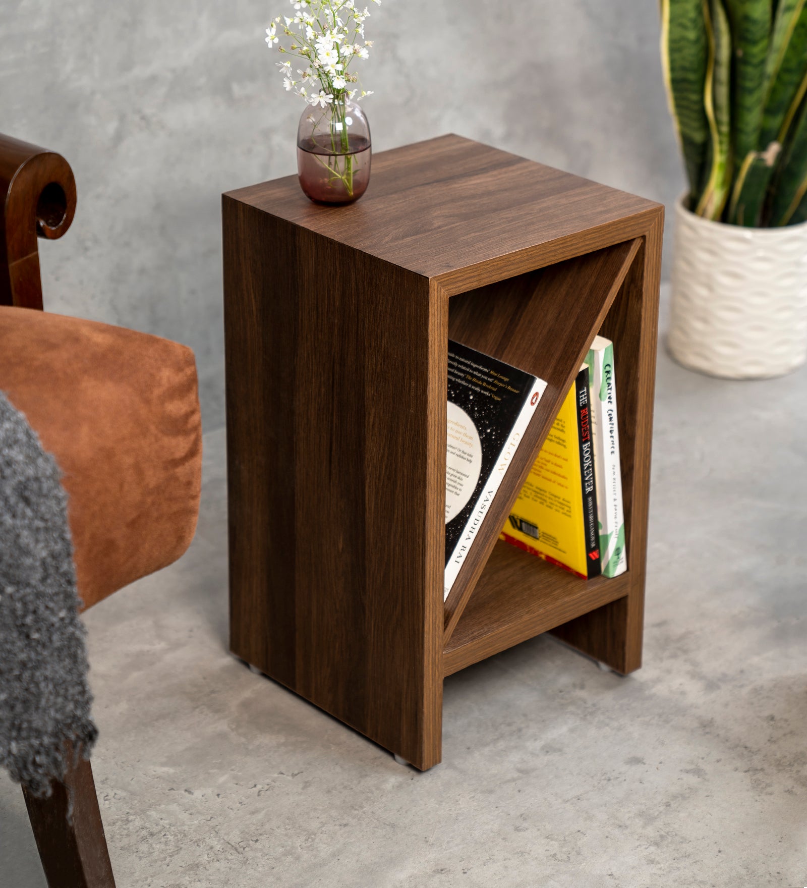 Bevel - Side Table, Small Storage and Decor, End Table, Living and Bedroom Decor, Wooden Table