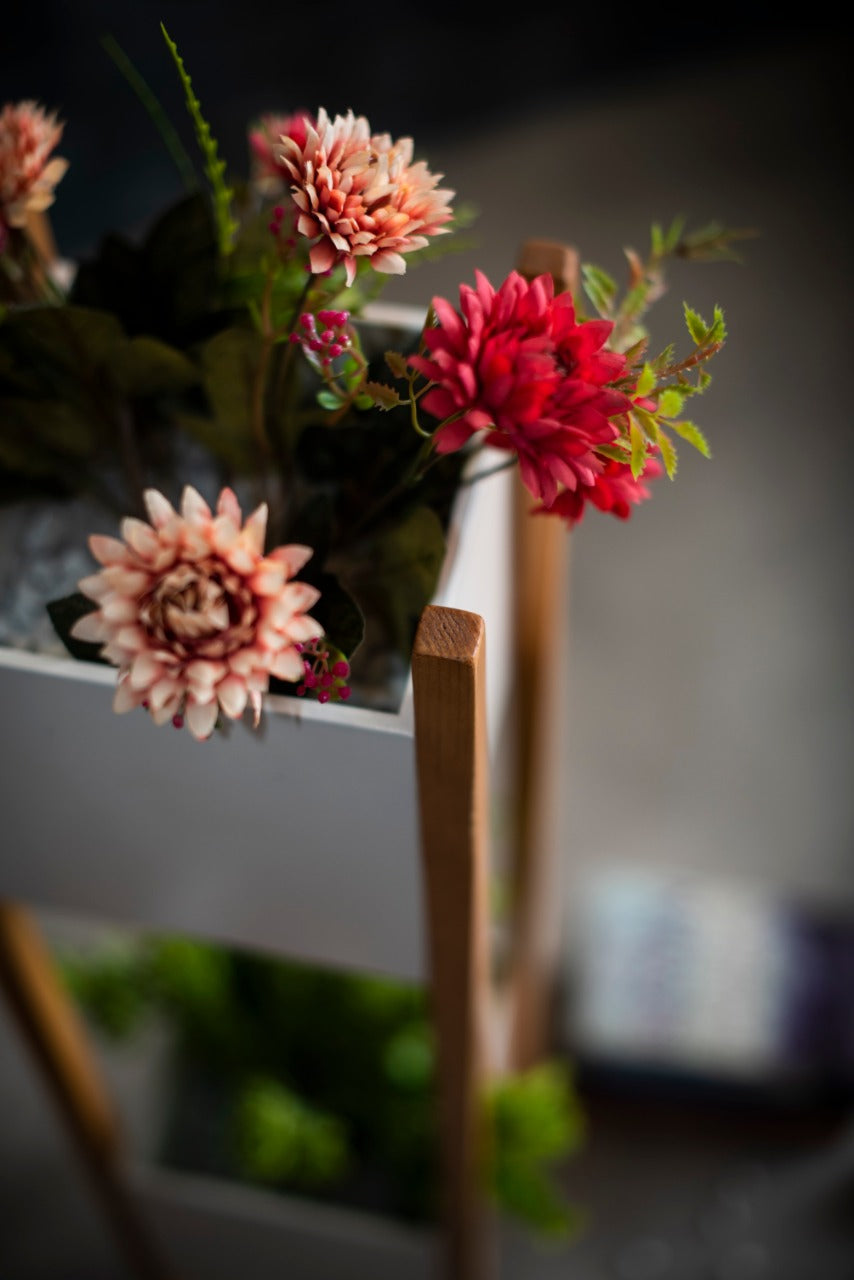 Wooden Planter Stand at Two Levels