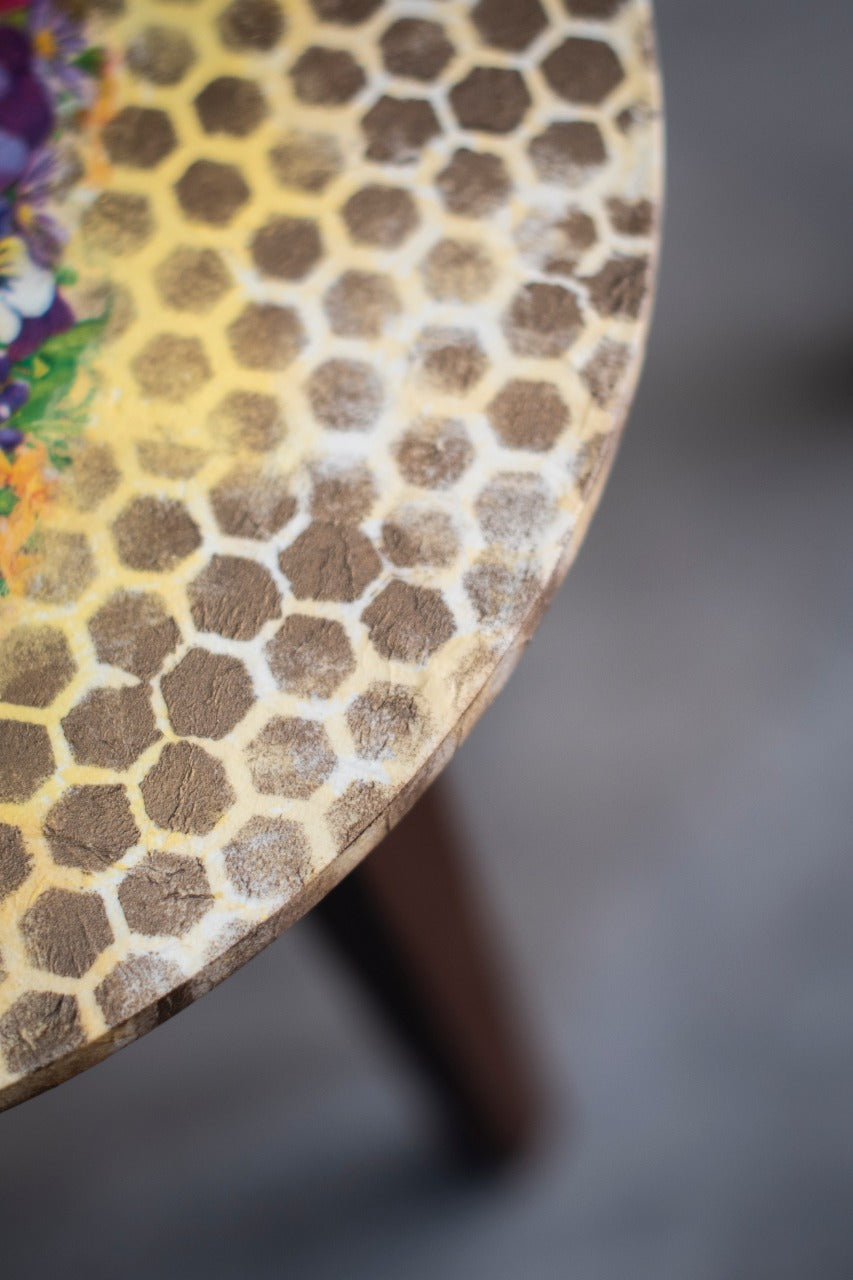 A Tiny Mistake Honeycomb Pattern Wooden Nesting Tables (Set of 2), Living Room Decor