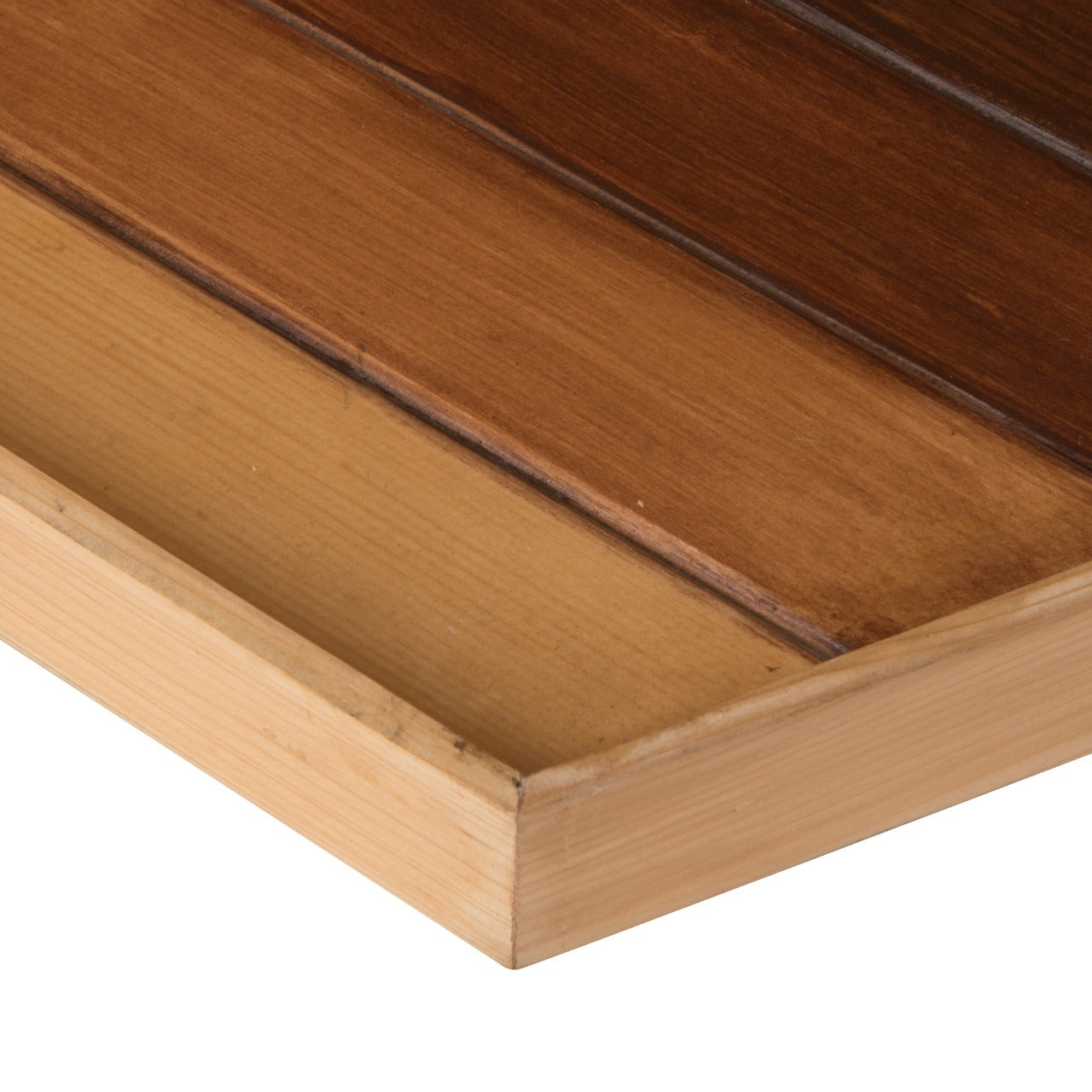 A Tiny Mistake Hexagon Pine & Teak Stripes Serving Tray