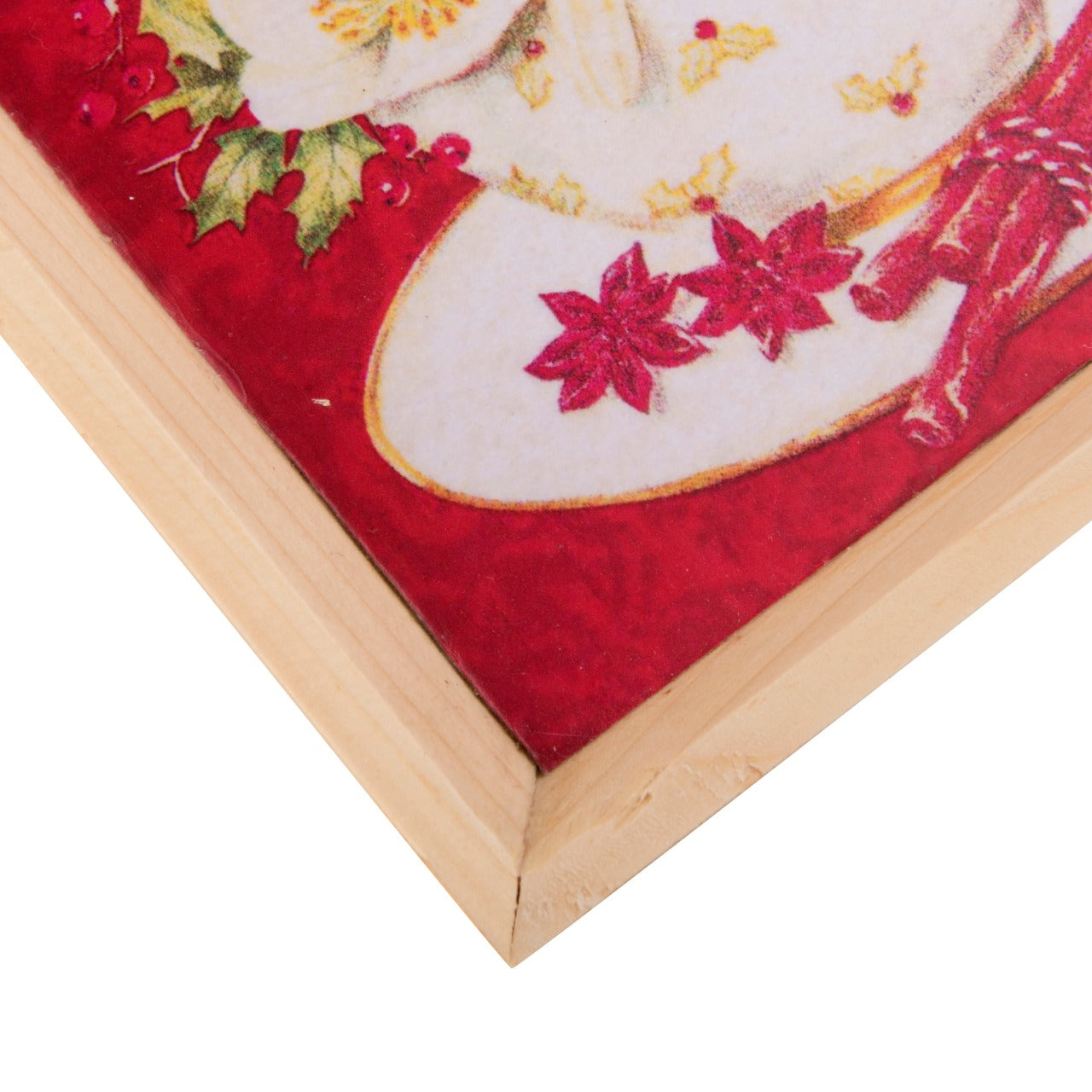 A Tiny Mistake Tea Cup Full of Flowers Small Square Wooden Serving Tray, 18 x 18 x 2 cm