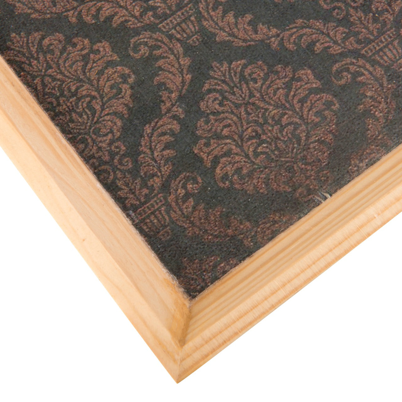 A Tiny Mistake Olive Green & Gold Royal Motifs Pattern Small Square Wooden Serving Tray, 18 x 18 x 2 cm