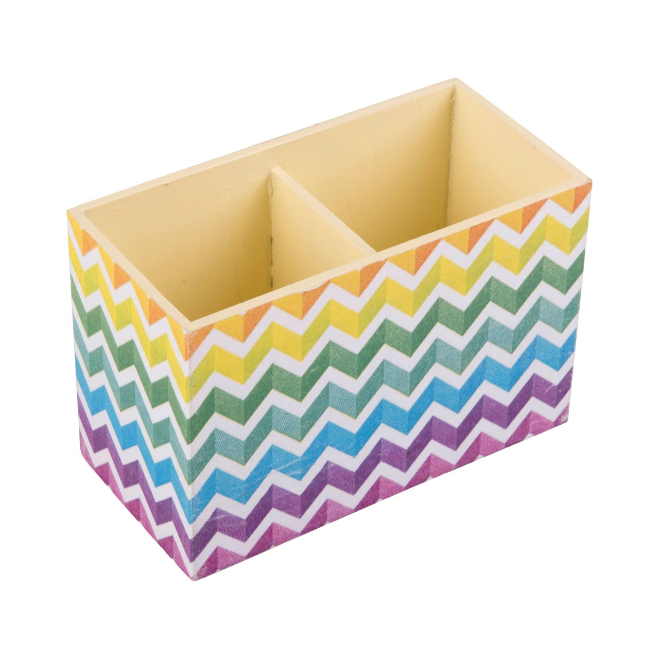 A Tiny Mistake Zig Zag Rainbow Pattern Cutlery Holder 15 x 8 x 10 cm