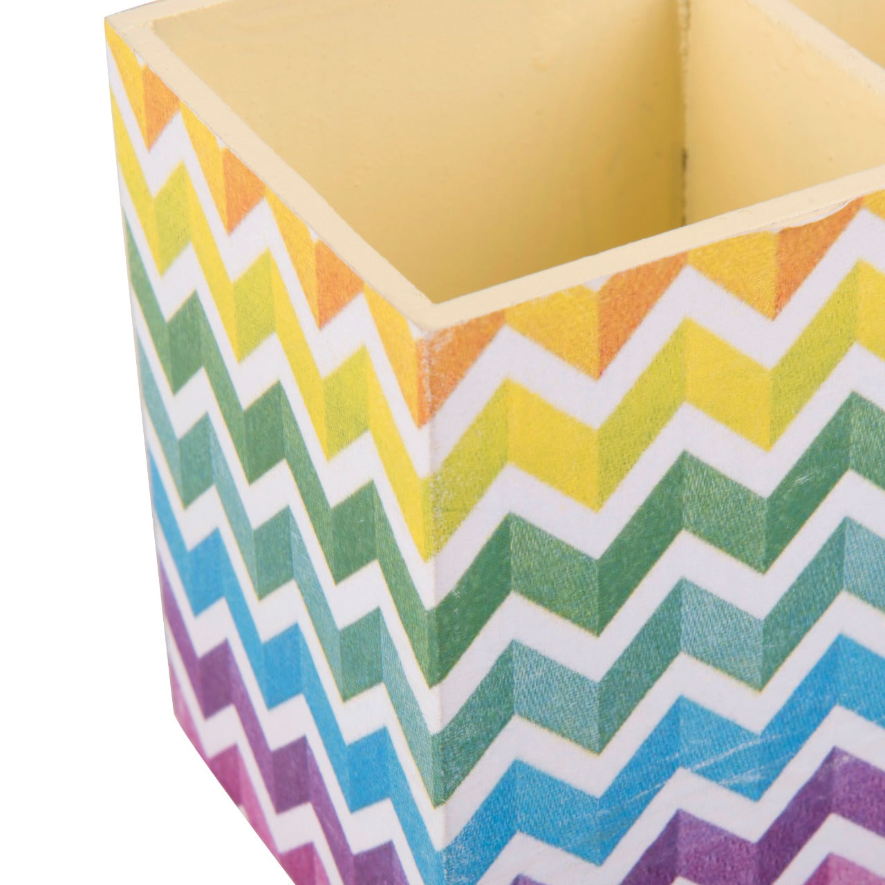 A Tiny Mistake Zig Zag Rainbow Pattern Cutlery Holder 15 x 8 x 10 cm
