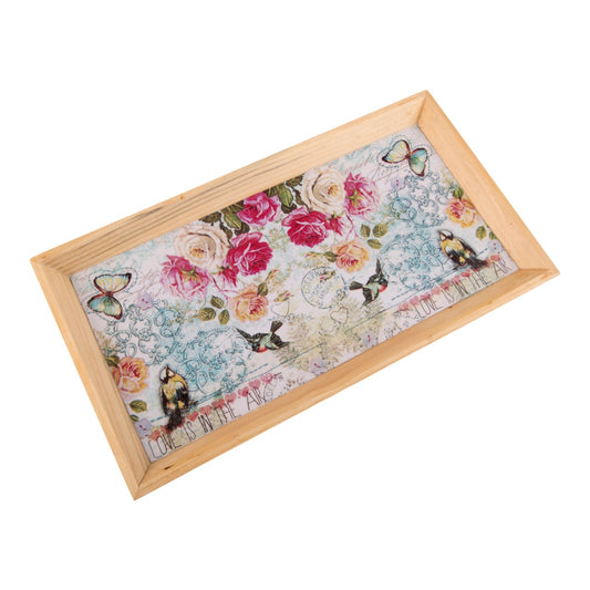 Wooden Tray, Decoupage Tray, Serving Tray