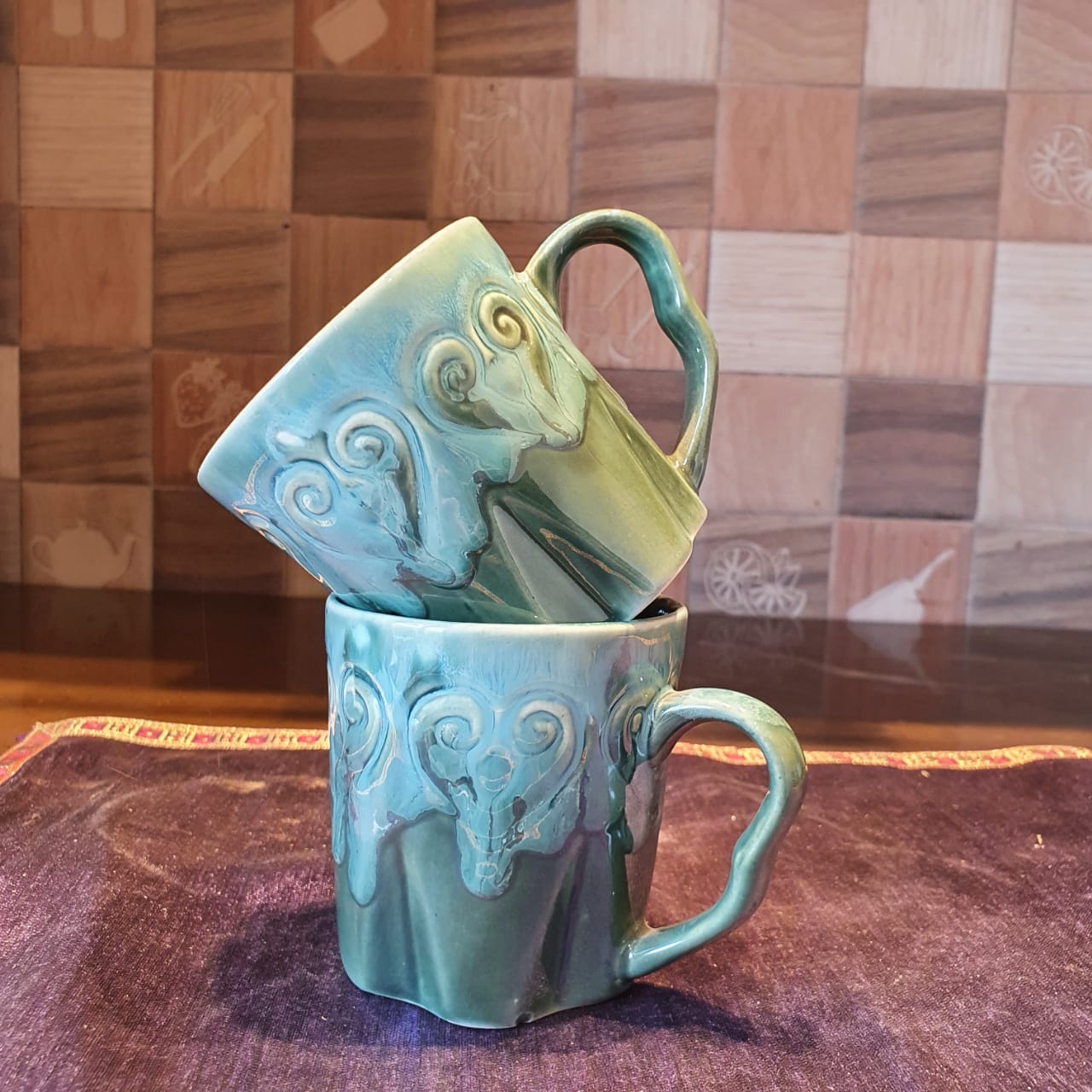 Little Hearts Ceramic Mugs, Set of 2, Coffee and Tea Mugs, Soup Mugs 170 Ml Each, Set of 2 Tea Cups