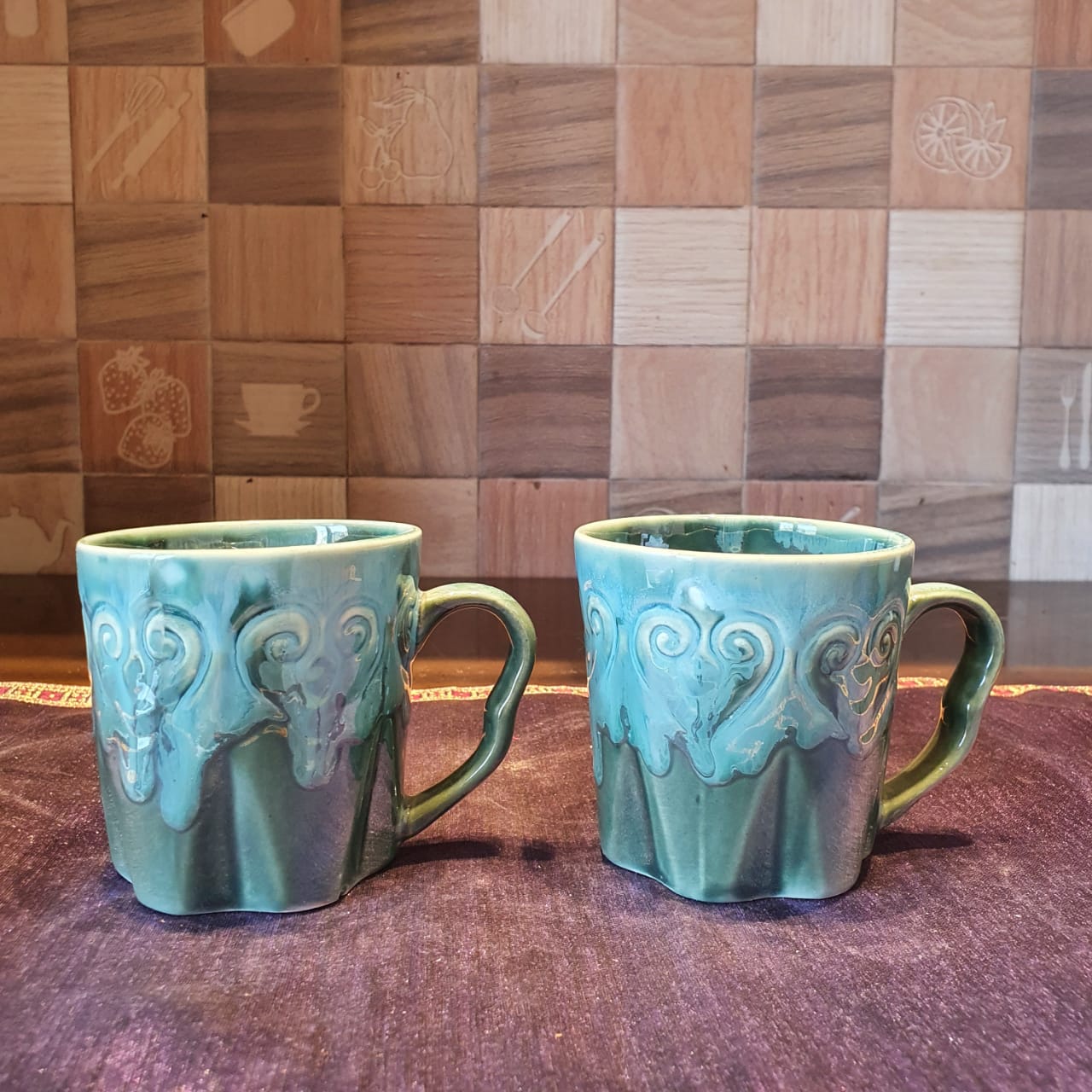 Little Hearts Ceramic Mugs, Set of 2, Coffee and Tea Mugs, Soup Mugs 170 Ml Each, Set of 2 Tea Cups