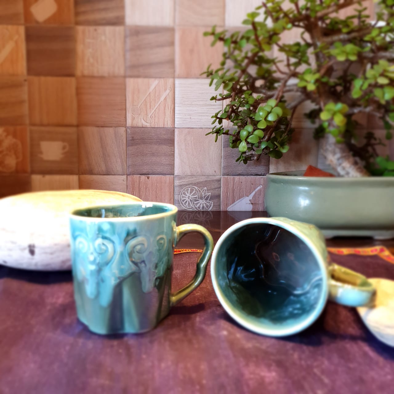 Little Hearts Ceramic Mugs, Set of 2, Coffee and Tea Mugs, Soup Mugs 170 Ml Each, Set of 2 Tea Cups