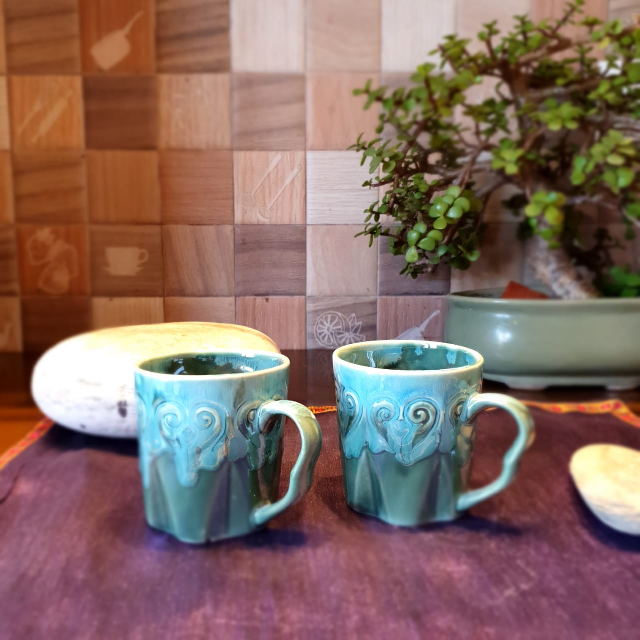 Little Hearts Ceramic Mugs, Set of 2, Coffee and Tea Mugs, Soup Mugs 170 Ml Each, Set of 2 Tea Cups