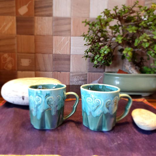 Little Hearts Ceramic Mugs, Set of 2, Coffee and Tea Mugs, Soup Mugs 170 Ml Each, Set of 2 Tea Cups