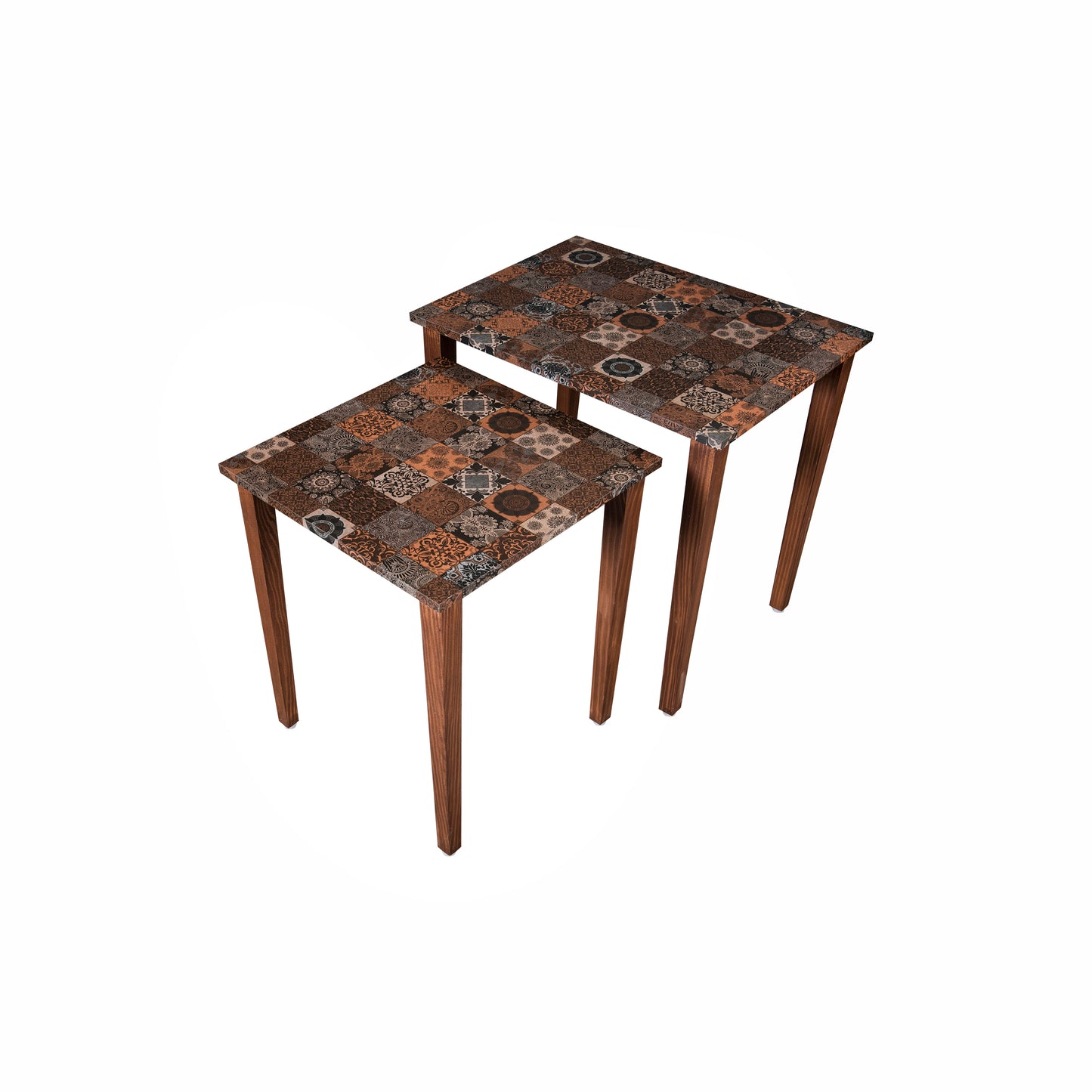 A Tiny Mistake Iznik Wooden Rectangle Nesting Tables (Set of 2), Living Room Decor