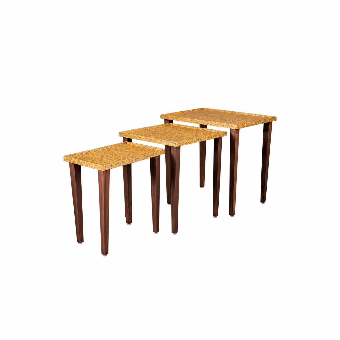 A Tiny Mistake Sunehri Wooden Rectangle Nesting Tables (Set of 3), Living Room Decor