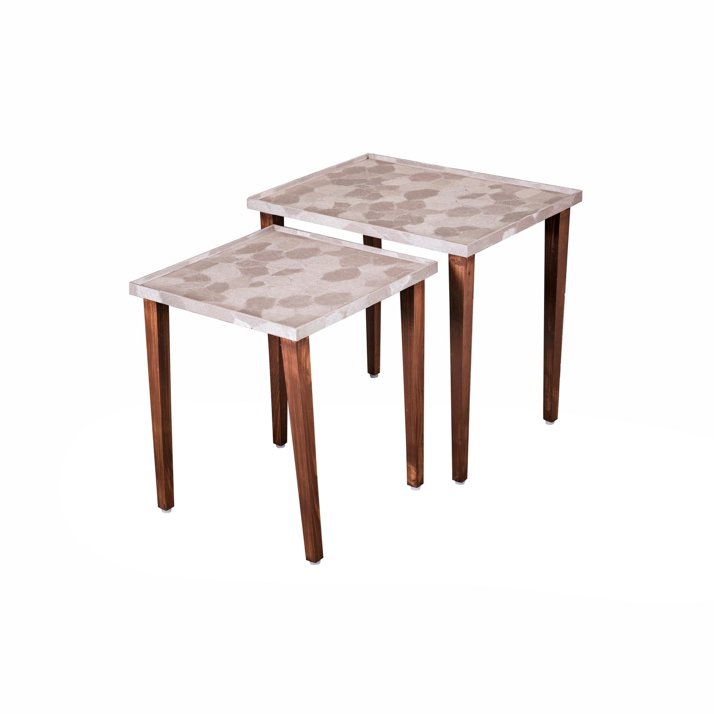 A Tiny Mistake Allure Rose Gold Wooden Rectangle Nesting Tables (Set of 2), Living Room Decor