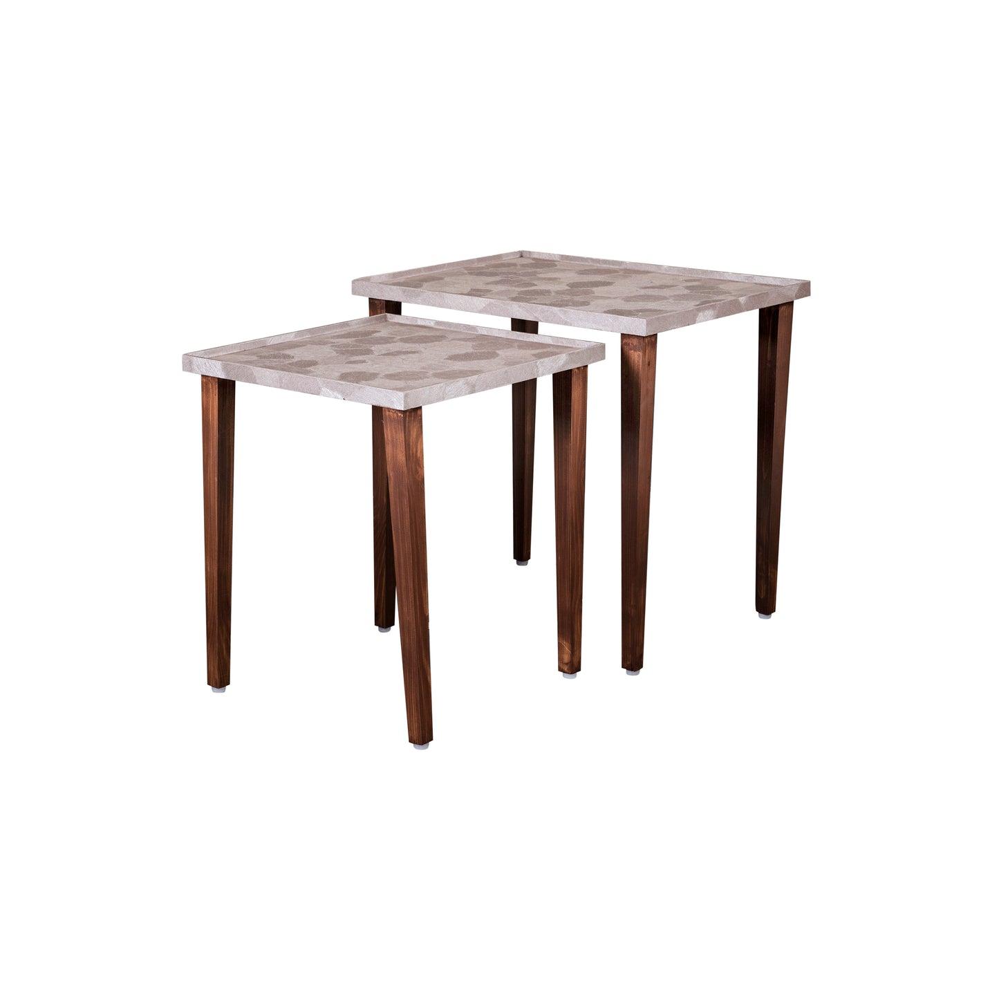 A Tiny Mistake Allure Rose Gold Wooden Rectangle Nesting Tables (Set of 2), Living Room Decor