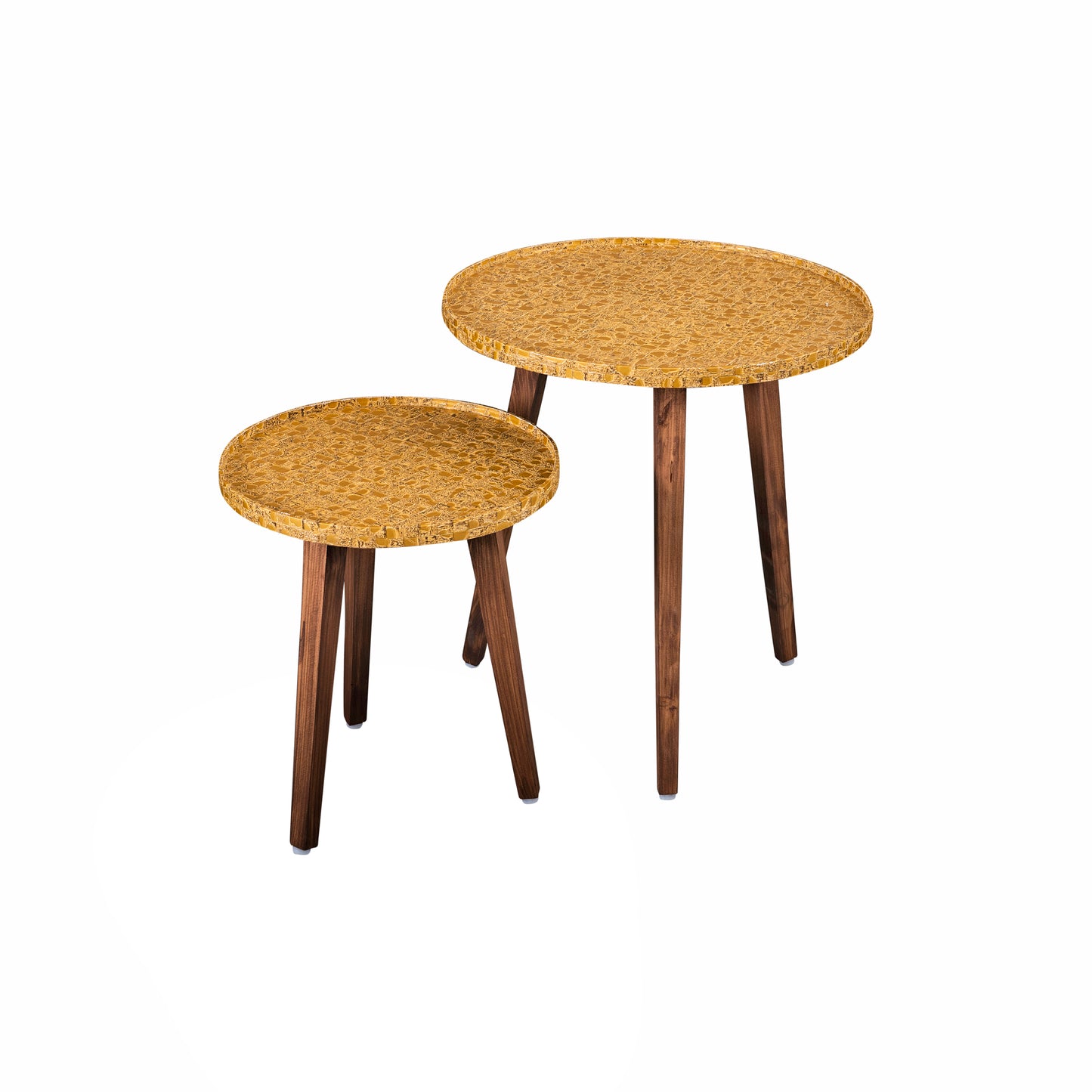A Tiny Mistake Sunehri Wooden Nesting Tables (Set of 2), Living Room Decor