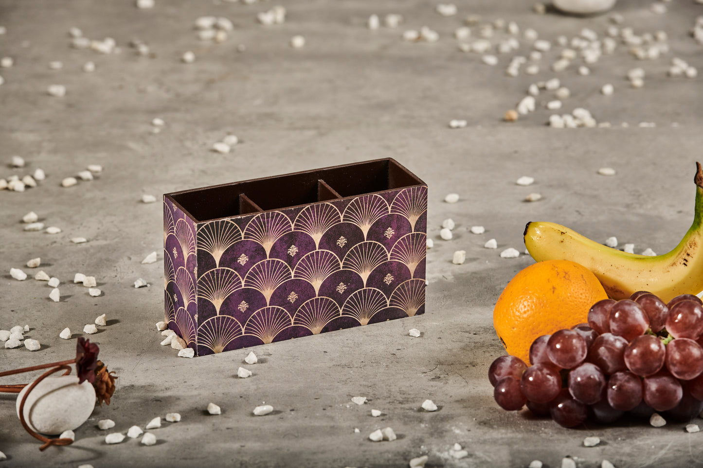 A Tiny Mistake Jamun Wooden Cutlery Holder, 18 x 10 x 6.5 cm