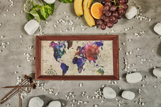A Tiny Mistake Atlas Rectangle Wooden Serving Tray, 35 x 20 x 2 cm