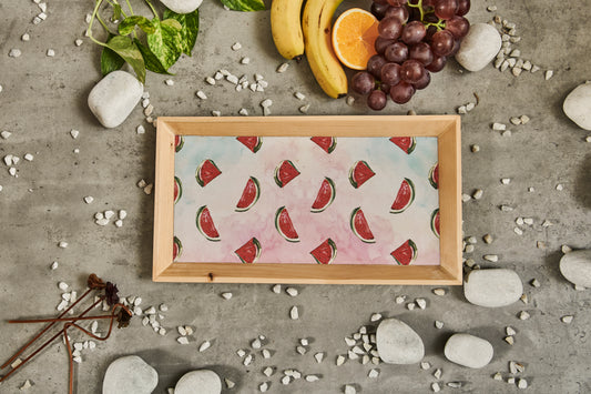 A Tiny Mistake Watermelon Rectangle Wooden Serving Tray, 35 x 20 x 2 cm