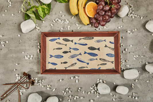 A Tiny Mistake Fish Rectangle Wooden Serving Tray, 35 x 20 x 2 cm