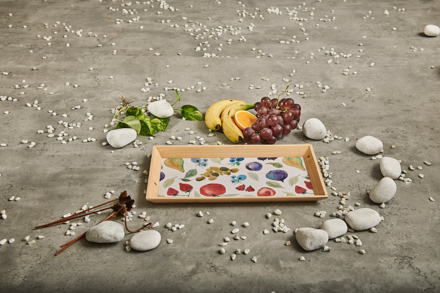 A Tiny Mistake Assorted Fruits Rectangle Wooden Serving Tray, 35 x 20 x 2 cm
