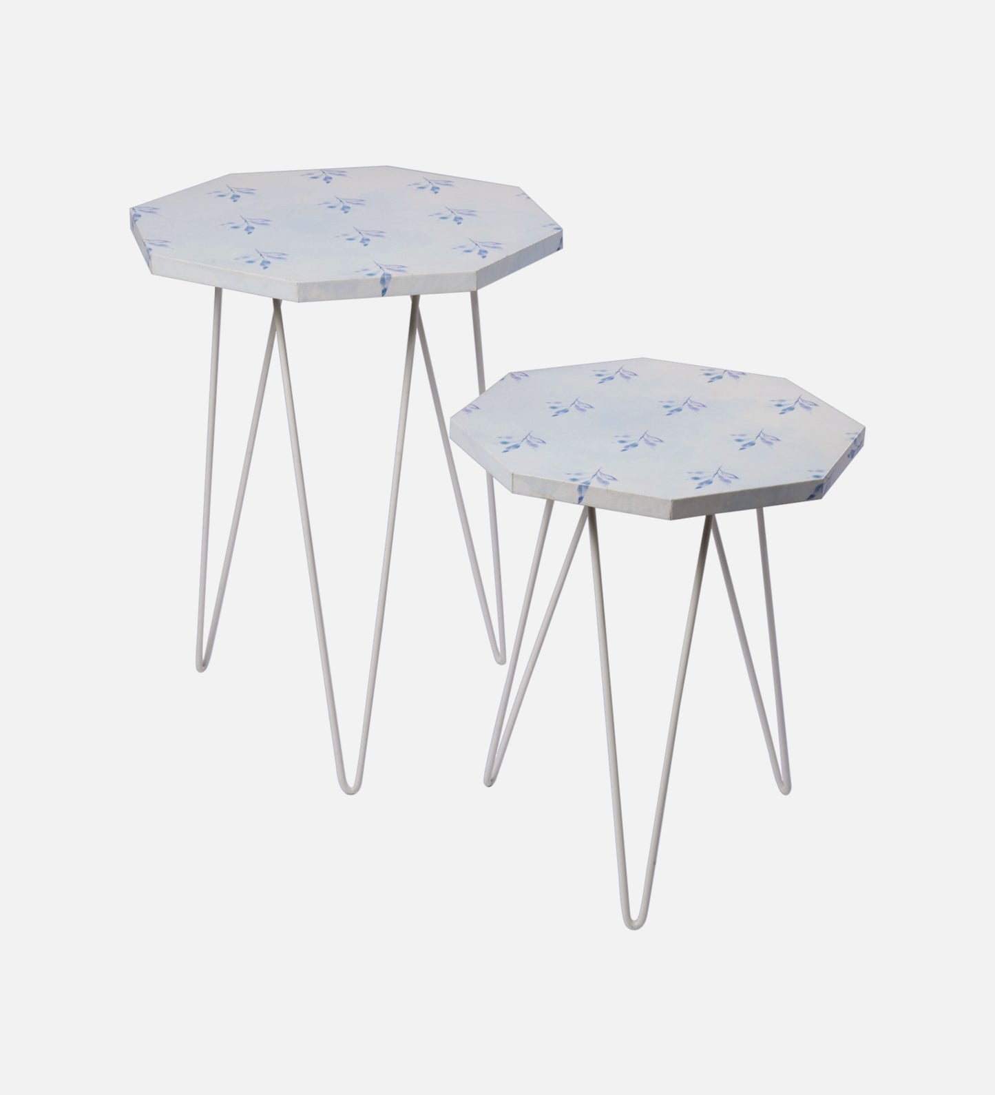 Tiny Twigs Octagon Nesting Tables with Hairpin Legs, Side Tables, Wooden Tables, Living Room Decor by A Tiny Mistake