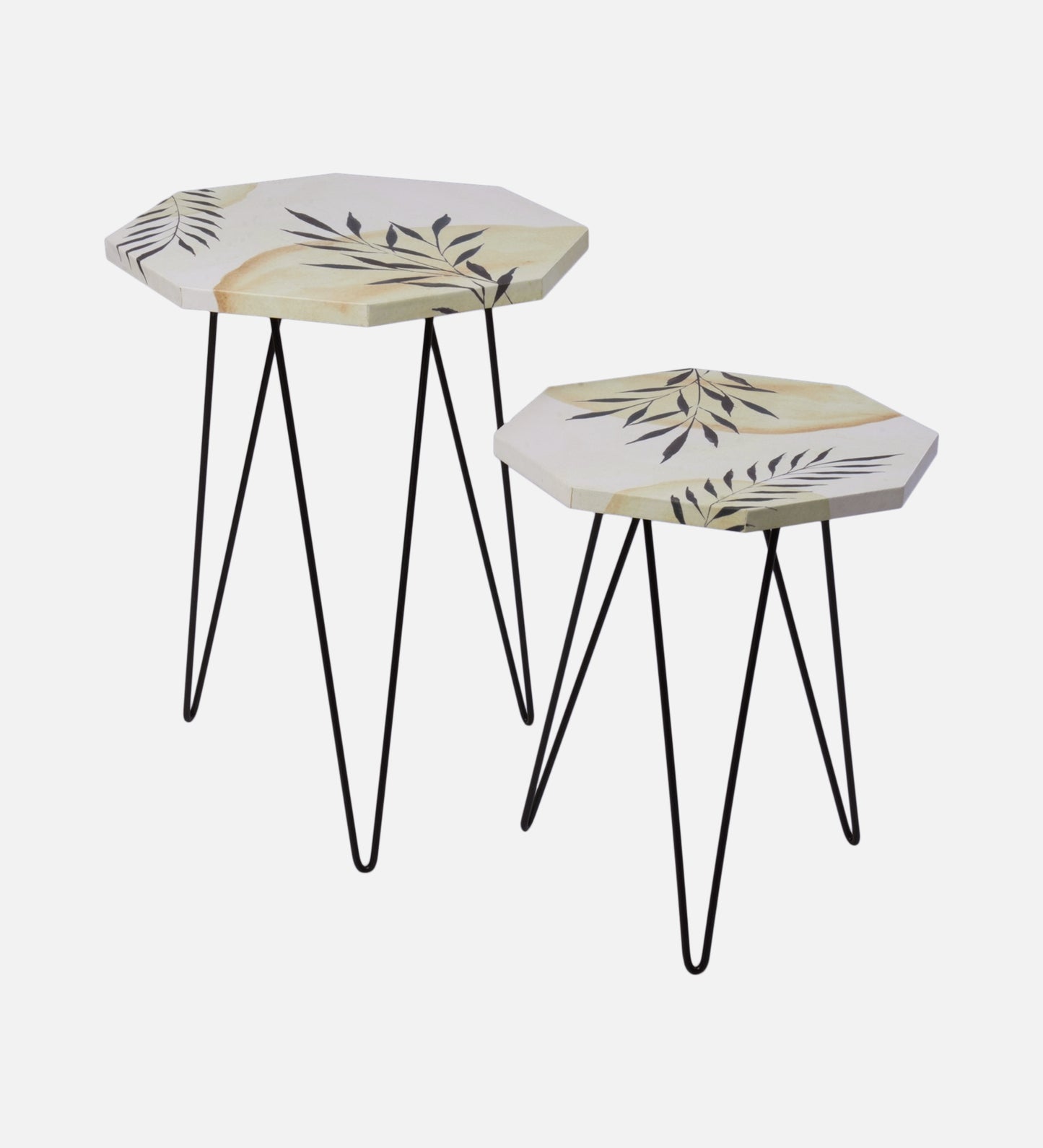 Desert Desire Octagon Nesting Tables with Hairpin Legs, Side Tables, Wooden Tables, Living Room Decor by A Tiny Mistake