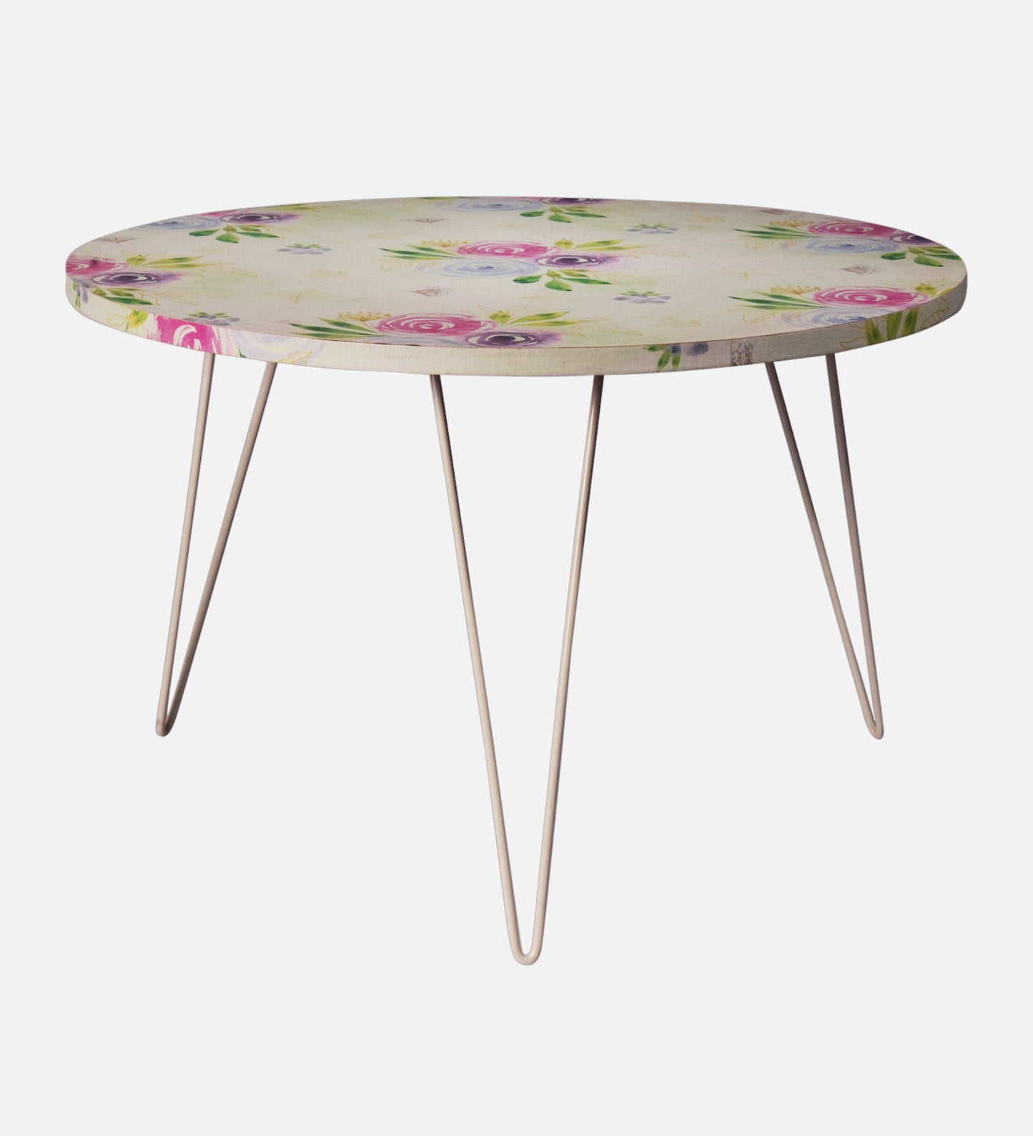 Blush Roses Round Coffee Tables, Wooden Tables, Coffee Tables, Center Tables, Living Room Decor by A Tiny Mistake