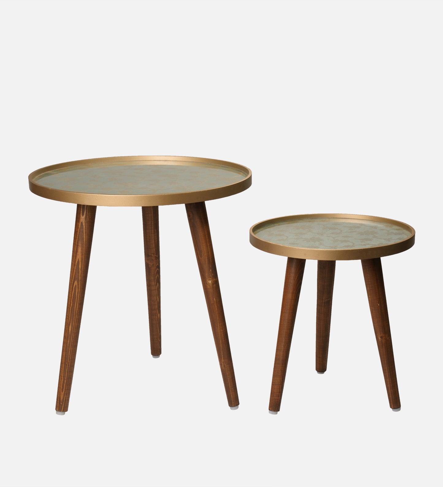 Soundarya Round Nesting Tables with Wooden Legs, Side Tables, Wooden Tables, Living Room Decor by A Tiny Mistake