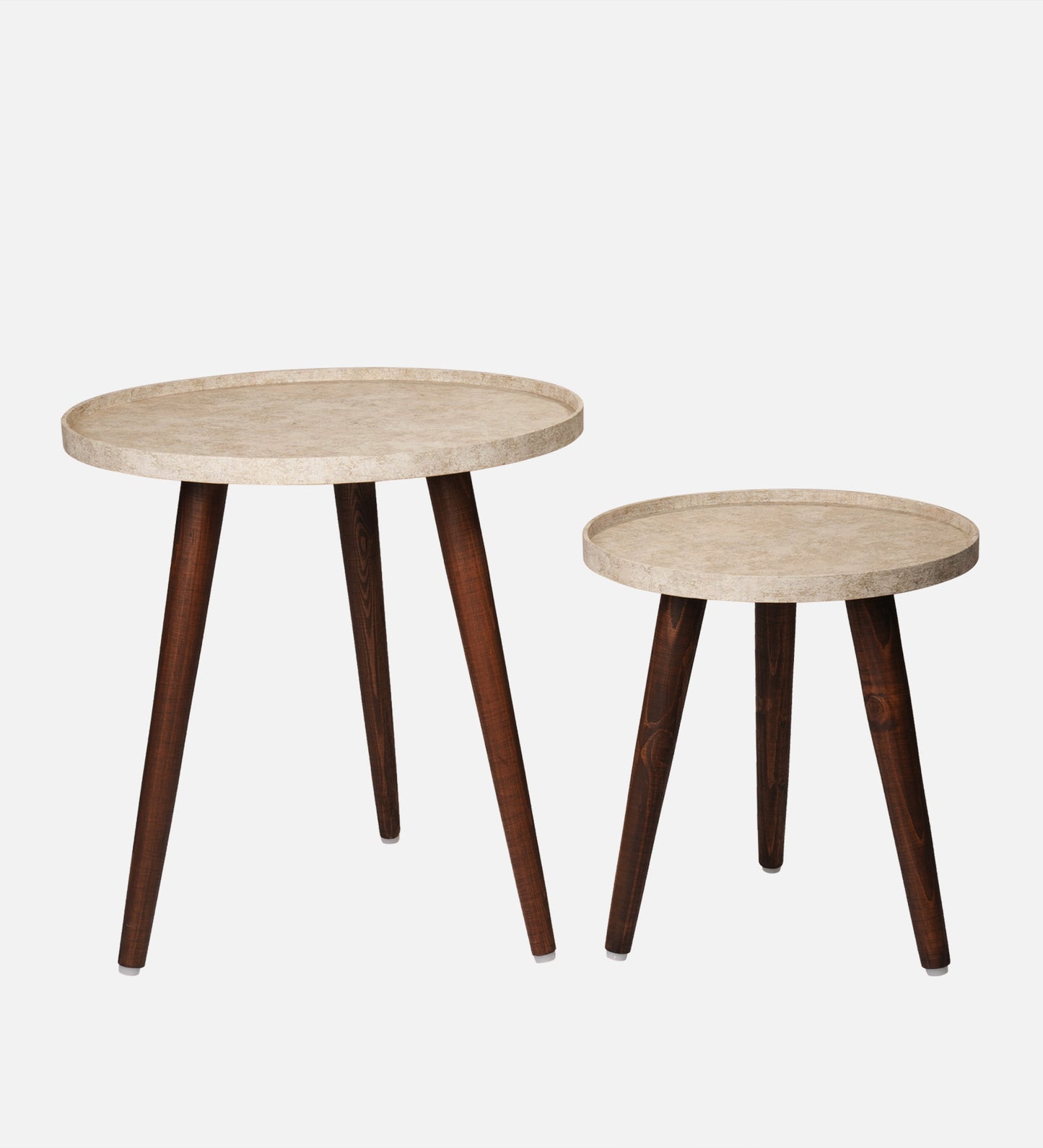 Ethereal Gold Round Nesting Tables with Wooden Legs, Side Tables, Wooden Tables, Living Room Decor by A Tiny Mistake