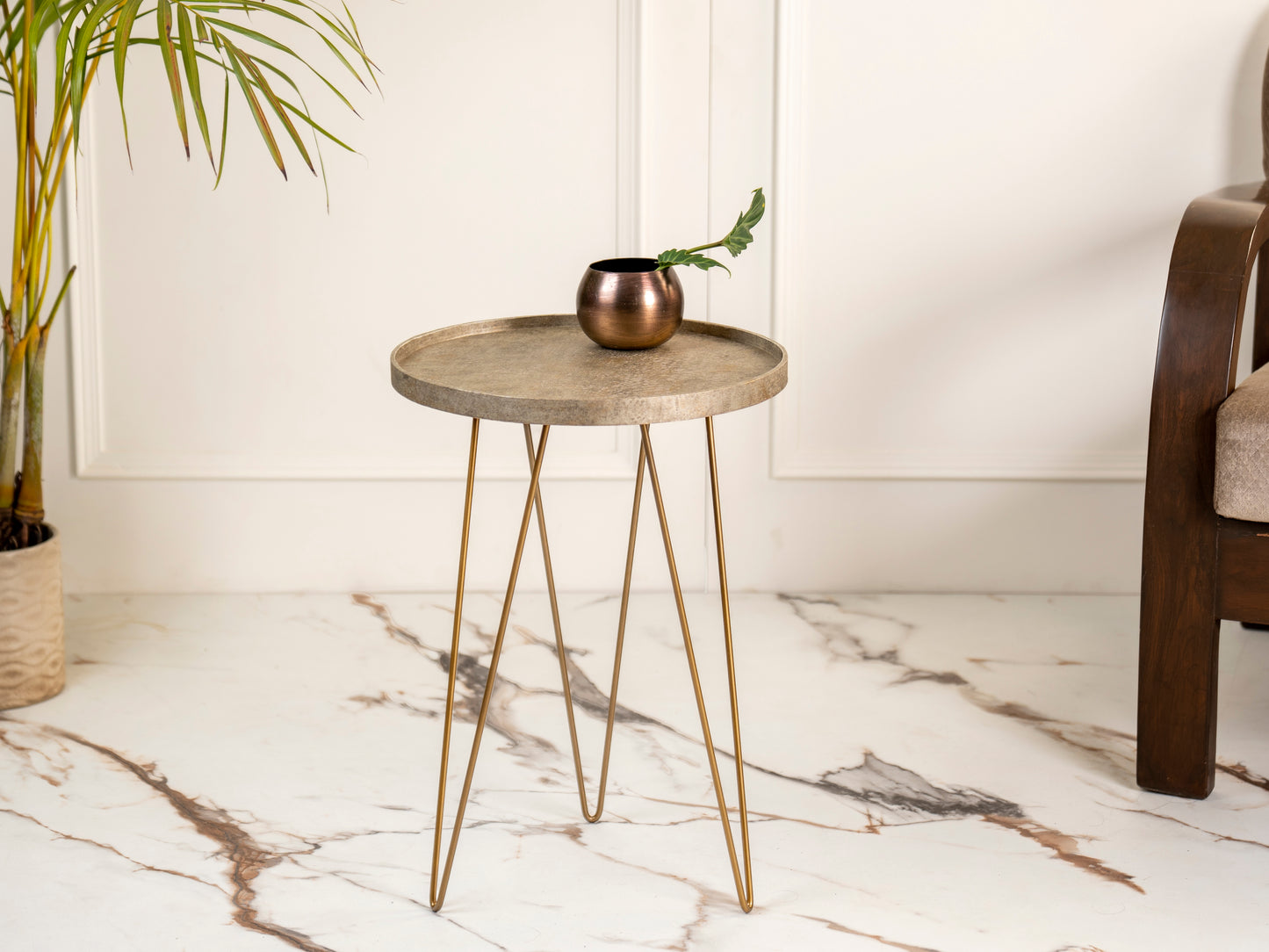 Transcendent Tinge Dark Gold Side Tables with Hairpin Legs, Wooden Tables, Living Room Decor by A Tiny Mistake