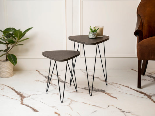 Twilight Trinity Nesting Tables with Hairpin Legs, Side Tables, Wooden Tables, Living Room Decor by A Tiny Mistake