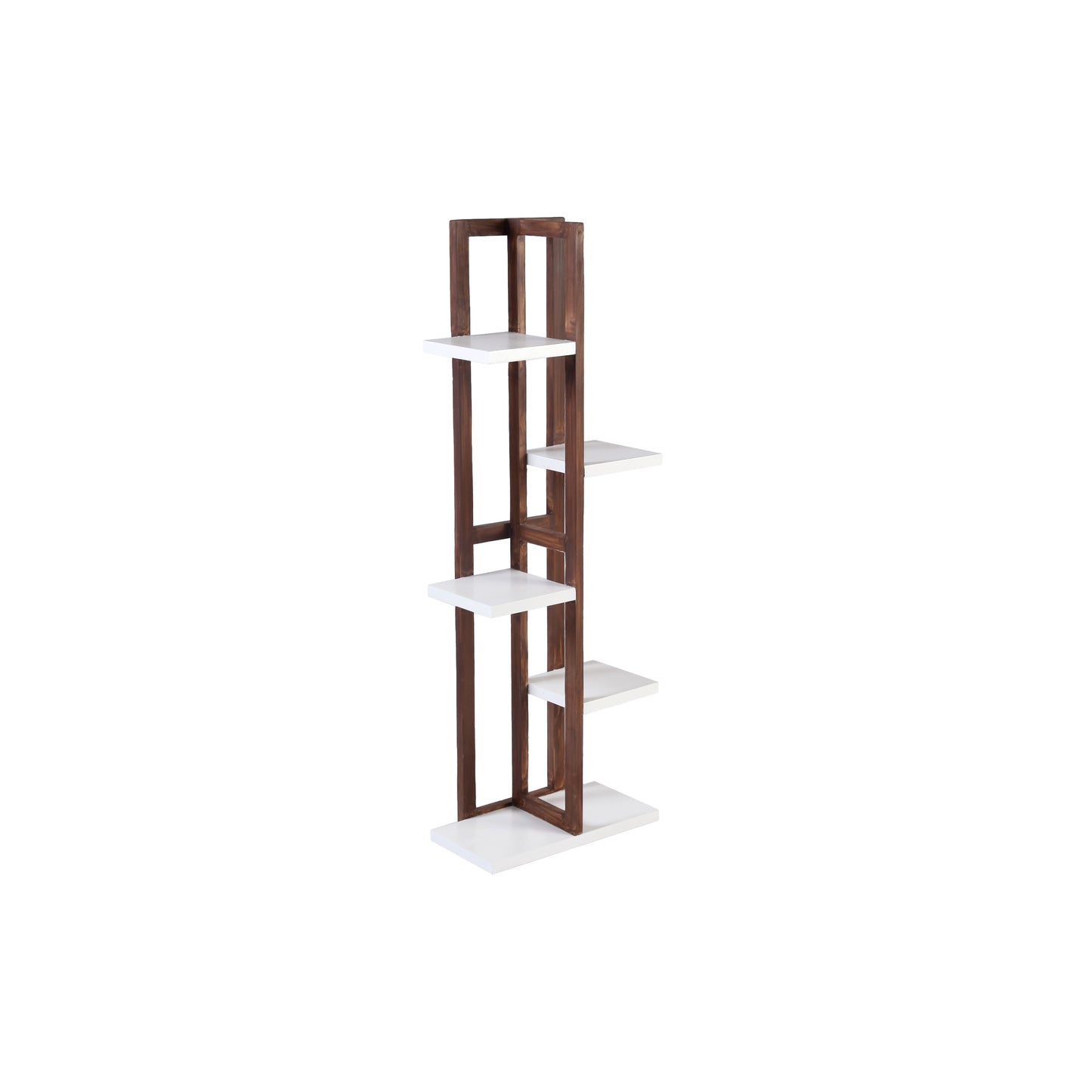 A Tiny Mistake All Purpose Five Tier Stand (One Piece) (For Planters, Ornaments and Accessories) (Dark Stand with White Planks)