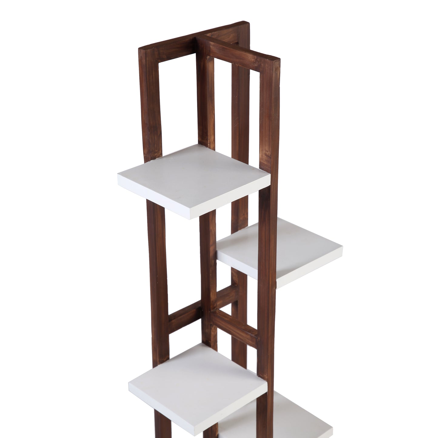 A Tiny Mistake All Purpose Five Tier Stand (One Piece) (For Planters, Ornaments and Accessories) (Dark Stand with White Planks)