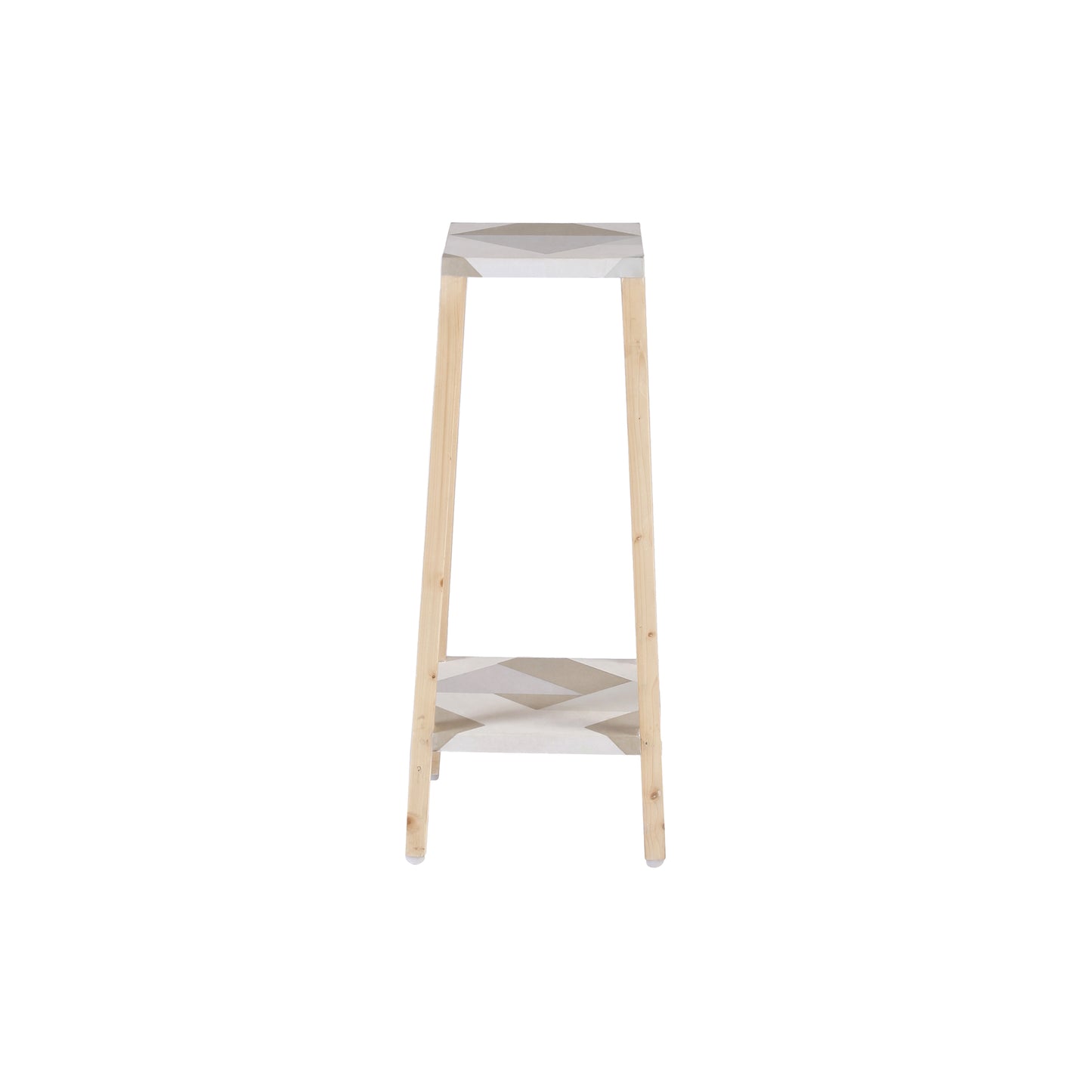 A Tiny Mistake Square Four Legged Tapering Two Tier Decorative Stand Two Tiers) (Geometric Base with Light Legs)