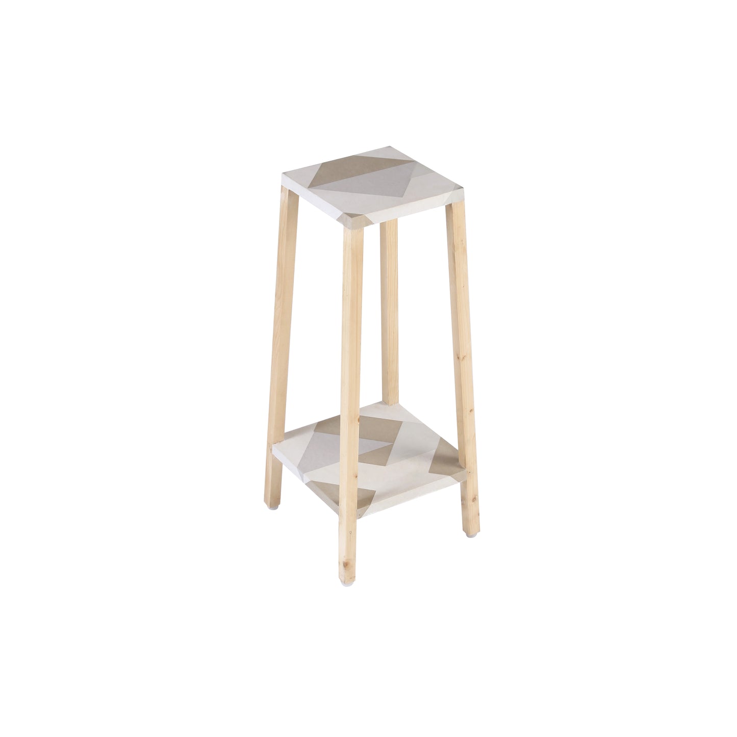 A Tiny Mistake Square Four Legged Tapering Two Tier Decorative Stand Two Tiers) (Geometric Base with Light Legs)