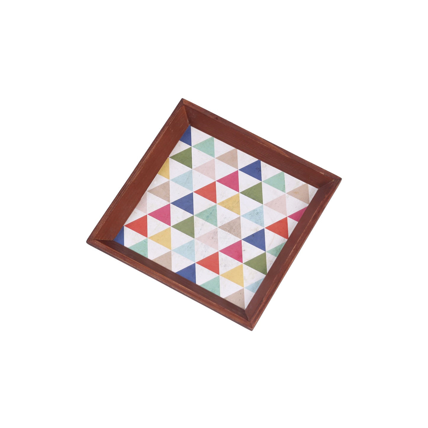 A Tiny Mistake Rubic Small Square Wooden Serving Tray, 18 x 18 x 2 cm