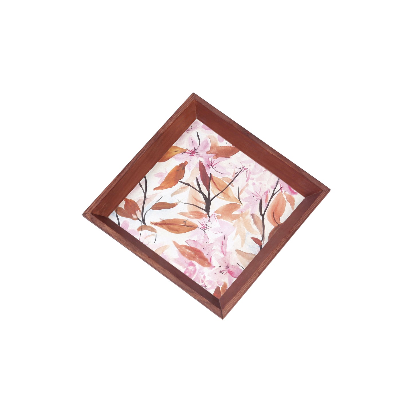 A Tiny Mistake Lily of the Valley Small Square Wooden Serving Tray, 18 x 18 x 2 cm