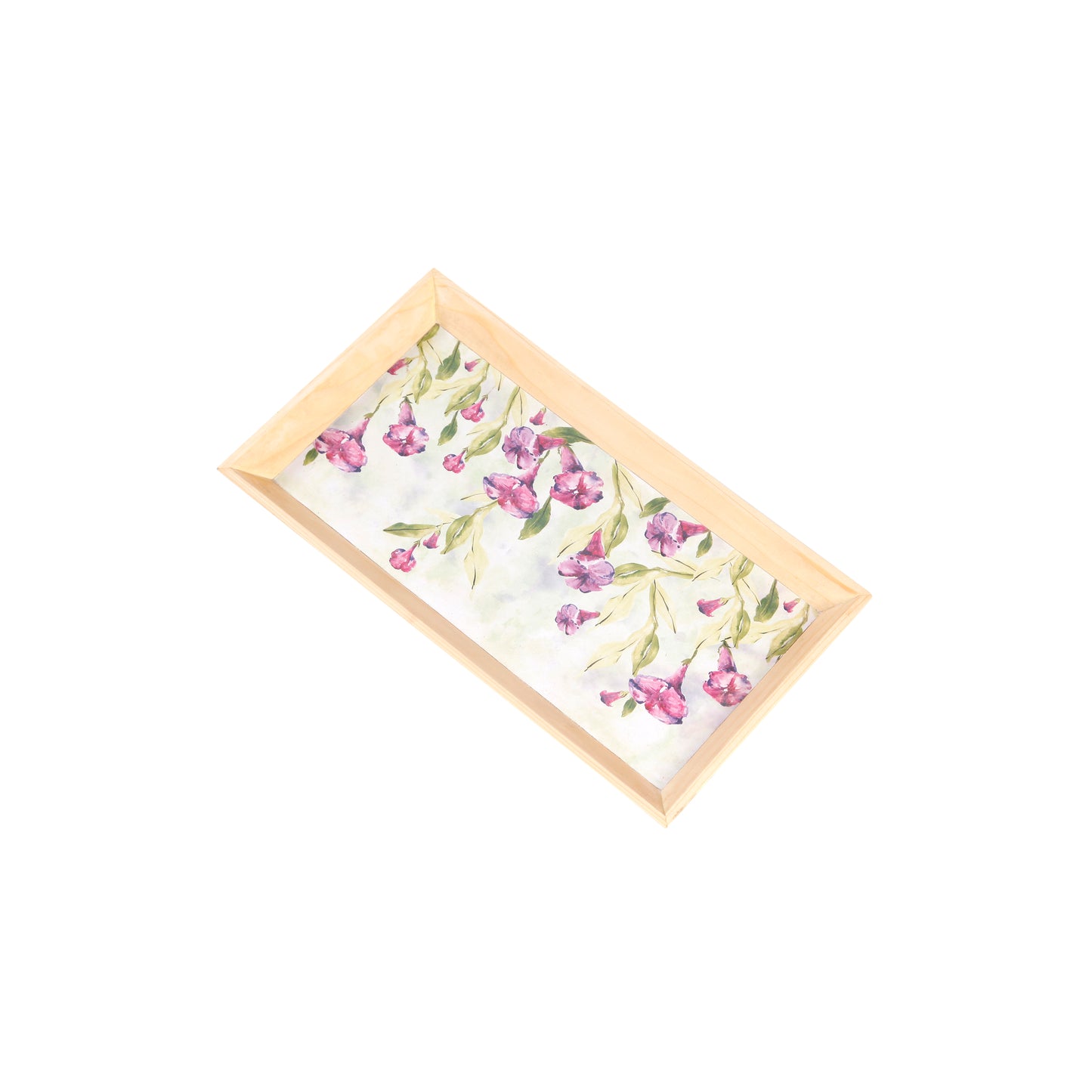 A Tiny Mistake Morning Glory Rectangle Wooden Serving Tray, 35 x 20 x 2 cm