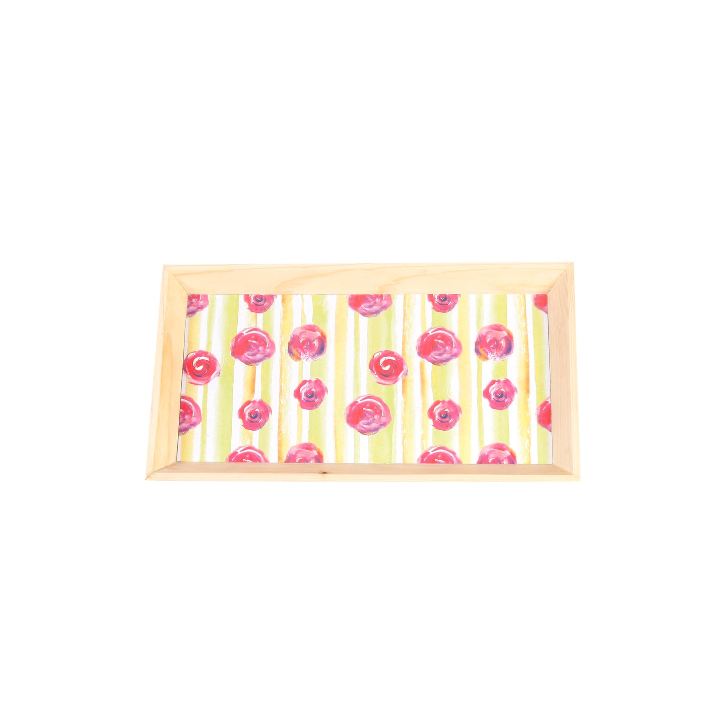 A Tiny Mistake Rose Garden Rectangle Wooden Serving Tray, 35 x 20 x 2 cm