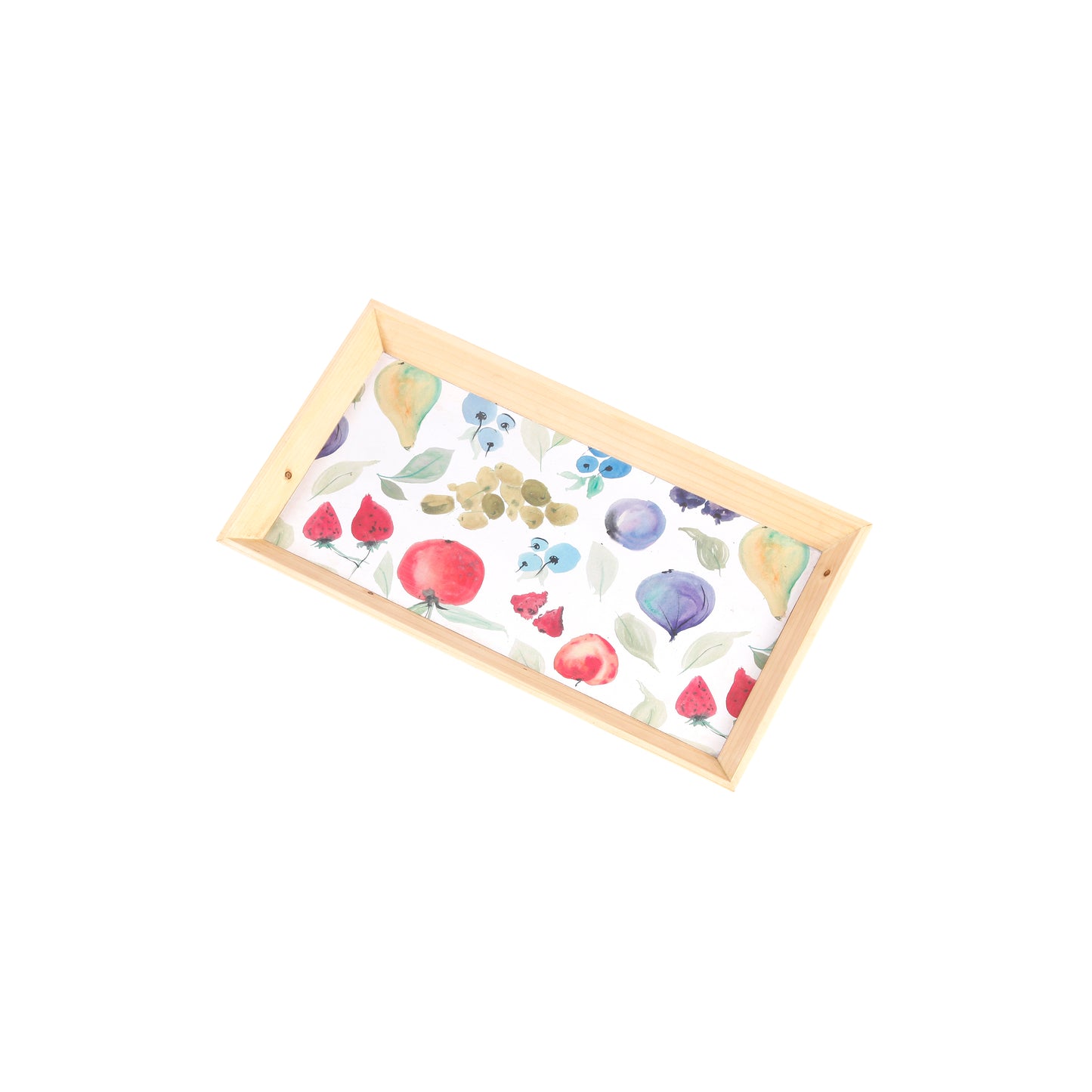 A Tiny Mistake Assorted Fruits Rectangle Wooden Serving Tray, 35 x 20 x 2 cm