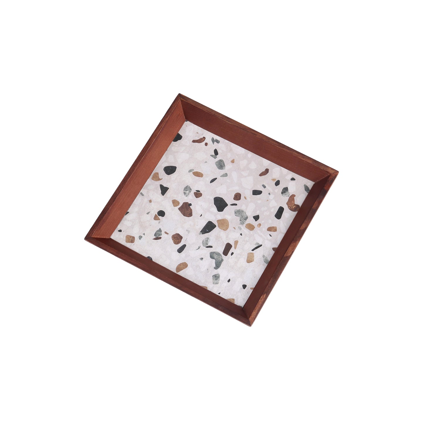 A Tiny Mistake Mosaic Small Square Wooden Serving Tray, 18 x 18 x 2 cm